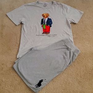 Big Kids Polo Ralp Lauren Bear Short Set